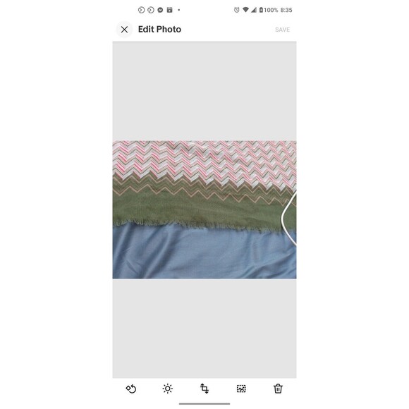 Unbranded Scarf Snood Green Zig Zag Lightweight Infinity Chevron Fringe - Picture 2 of 3